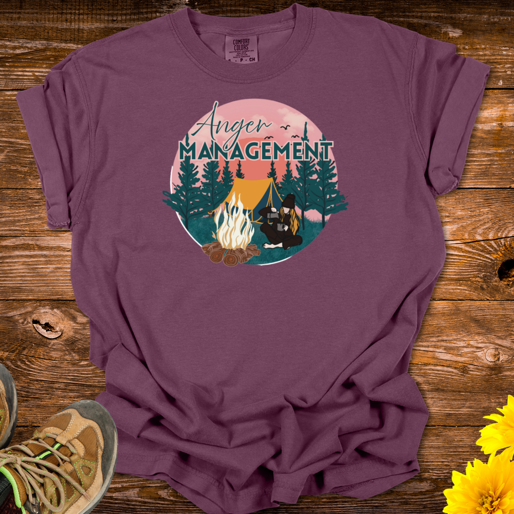 Anger Management Camping T-Shirt - Berry