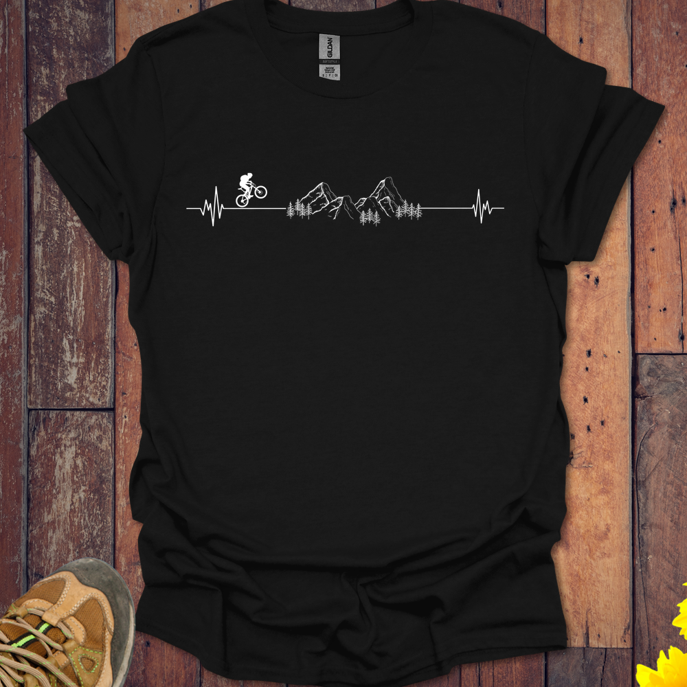 Heart Beat Of The Mountains T Shirt - Black