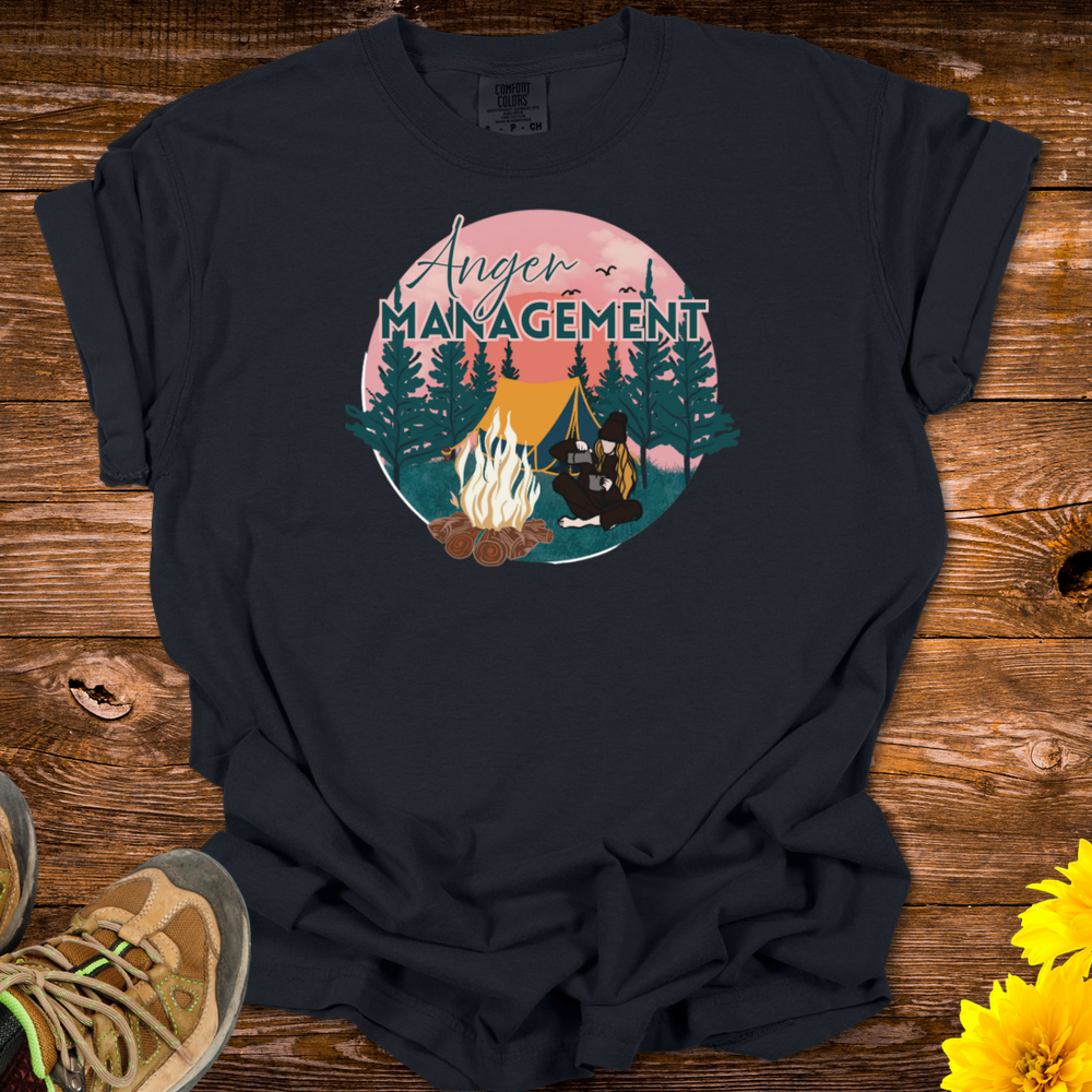 Anger Management Camping T-Shirt - Black