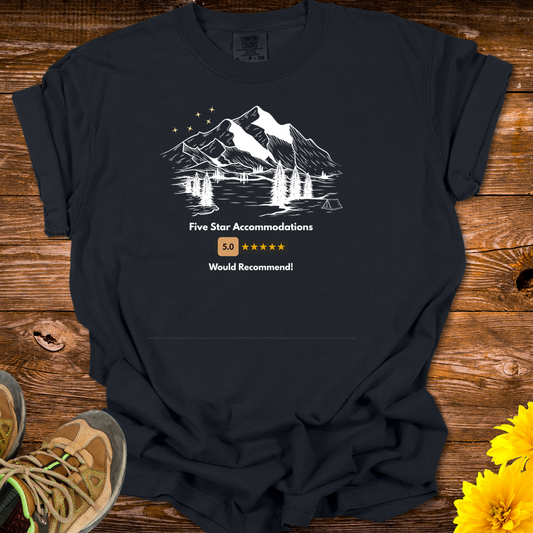 Five Star Mountain Accommodations T-Shirt - Black