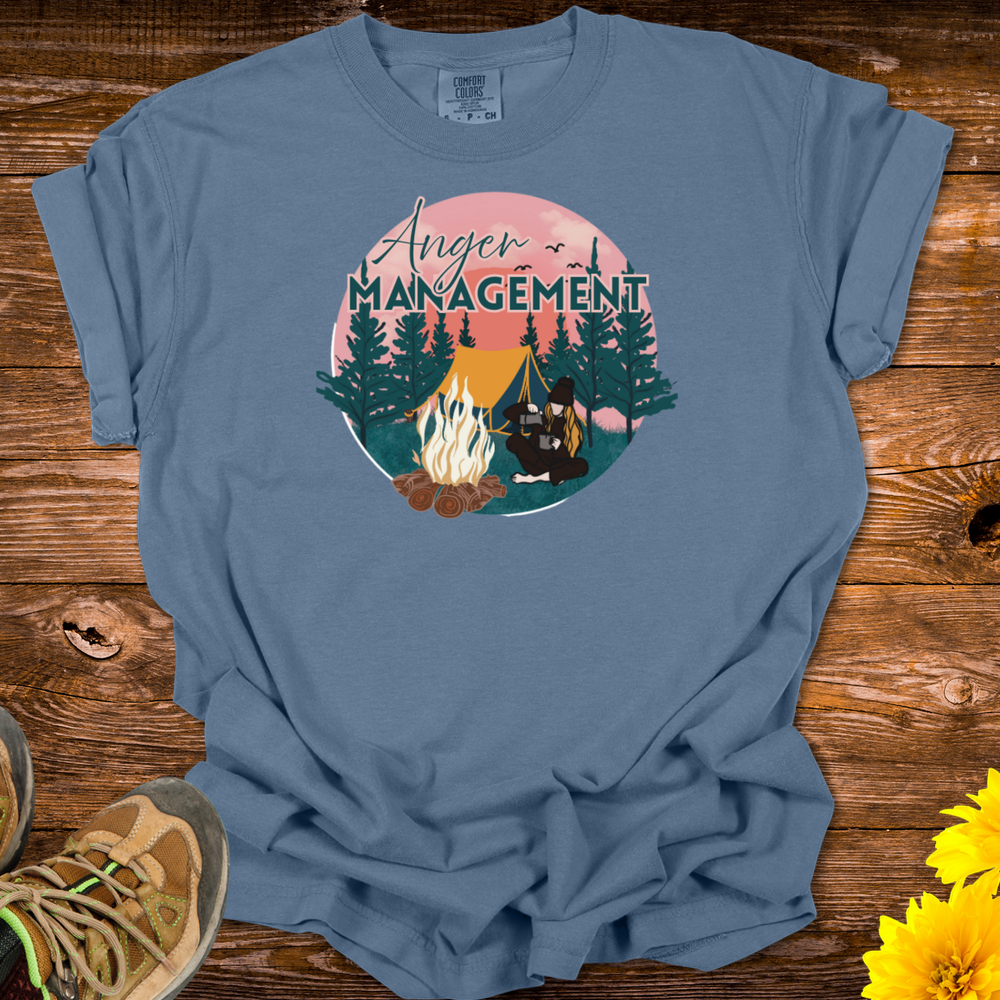 Anger Management Camping T-Shirt - Blue Jean