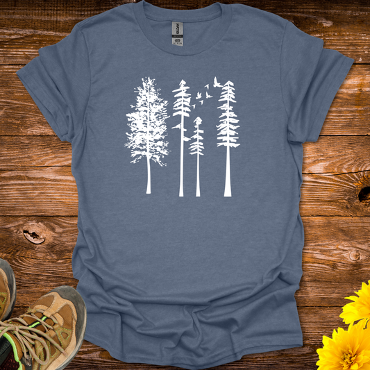 Birds In The Trees T-Shirt - Heather Indigo