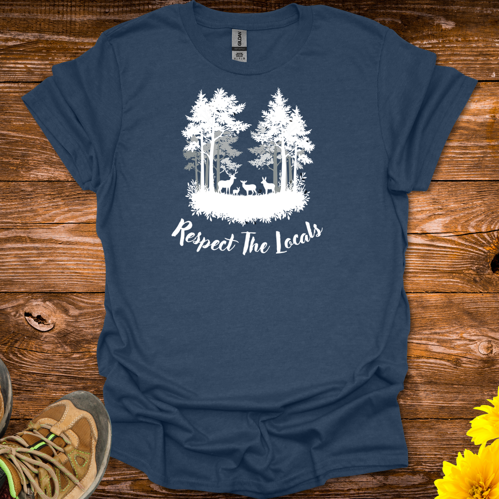 Respect The Locals T-Shirt - Heather Navy