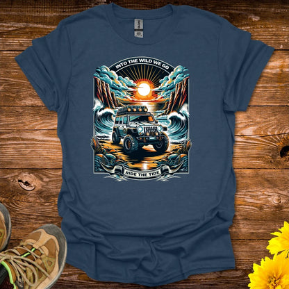 Into The Wild We Go T-Shirt - Heather Navy