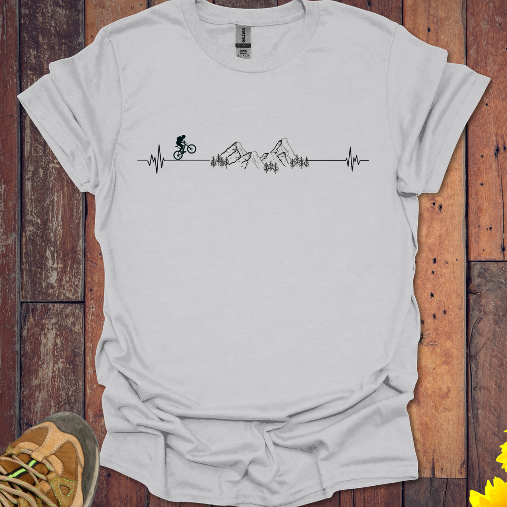 Heart Beat Of The Mountains T Shirt - Ice Grey