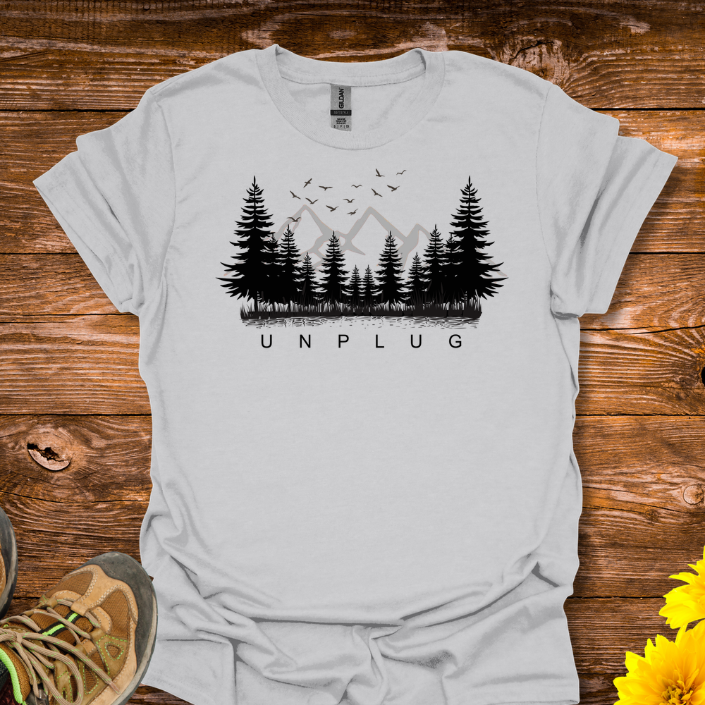 Unplug from the Daily Grind T-Shirt - Ice Grey