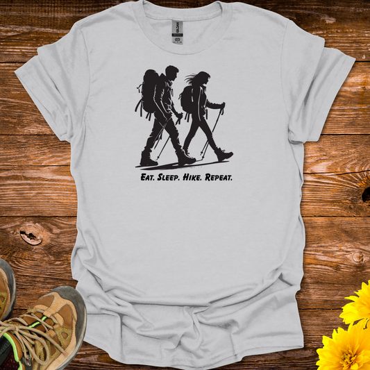 Eat Sleep Hike Repeat T-Shirt - Ice Grey