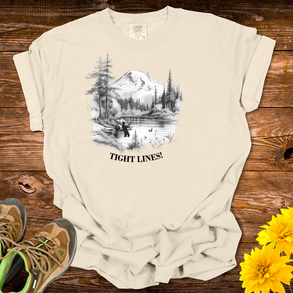 Fishing Vibes T-Shirt - Tight Lines Great Times Design - Ivory