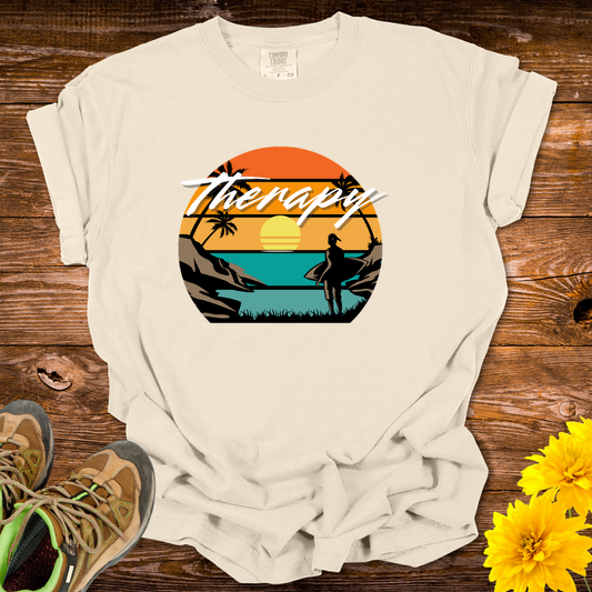 Surfing Therapy T-Shirt - Unisex Garment-Dyed - Ivory