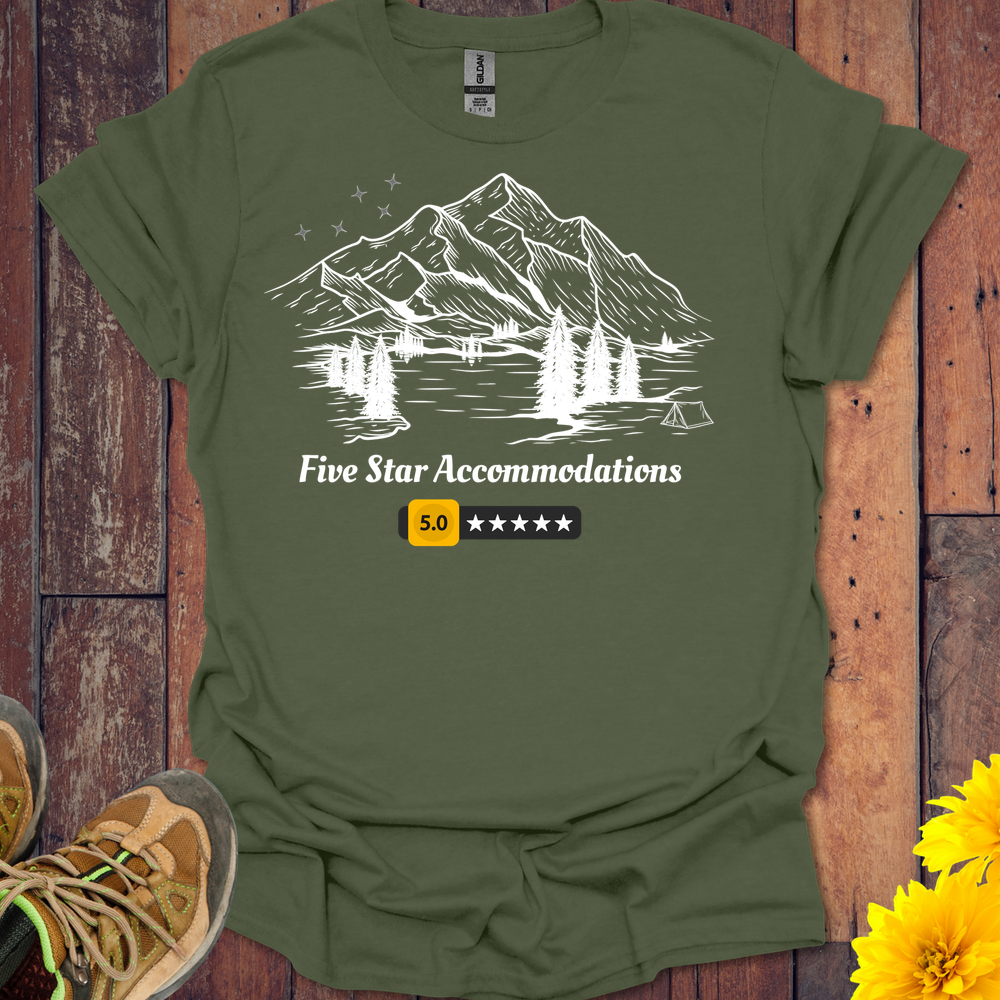 5 Star Accommodations T-Shirt - Military Green
