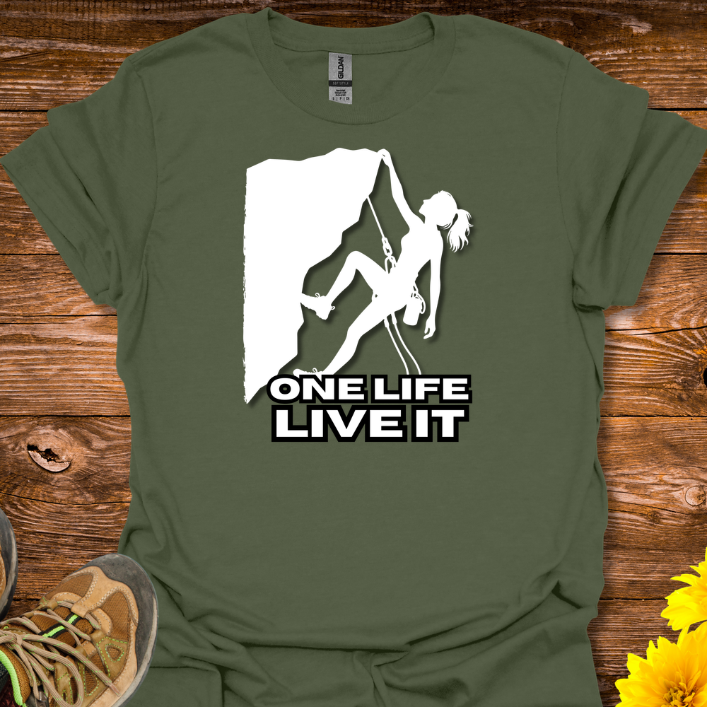 One Life Live It T-Shirt - Military Green