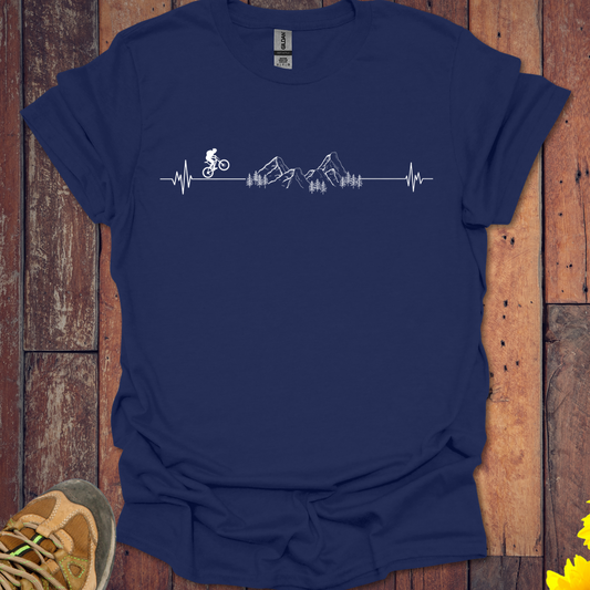 Heart Beat Of The Mountains T Shirt - Navy