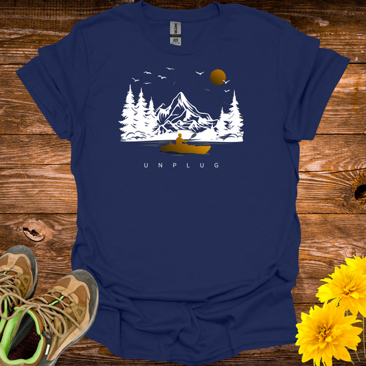 Unplug and Reflect T-Shirt - Navy