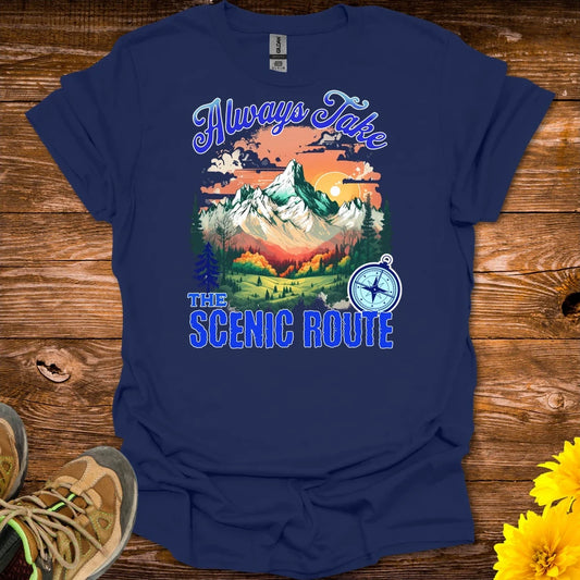 Always Take The Scenic Route T-Shirt - Navy