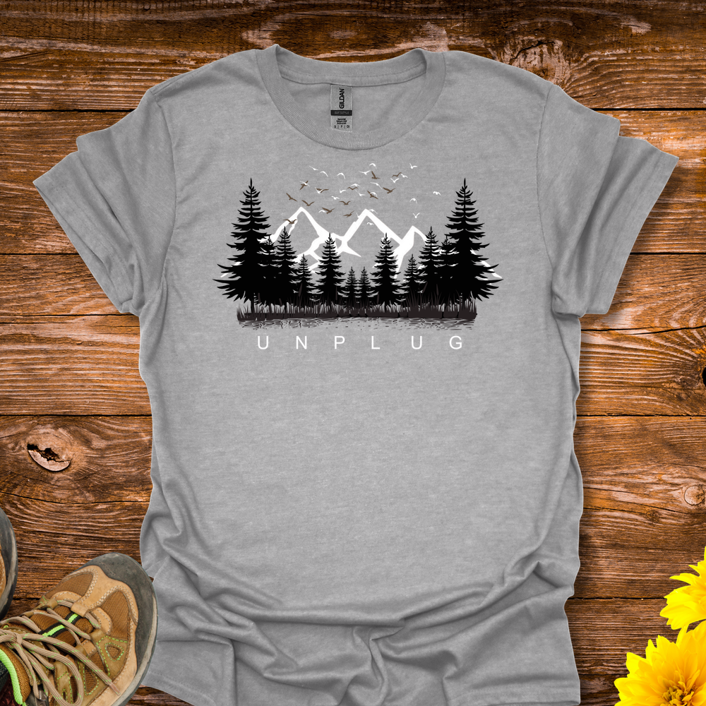 Unplug from the Daily Grind T-Shirt - Sport Grey