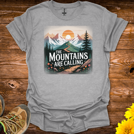 The Mountains Are Calling T-Shirt - Sport Grey